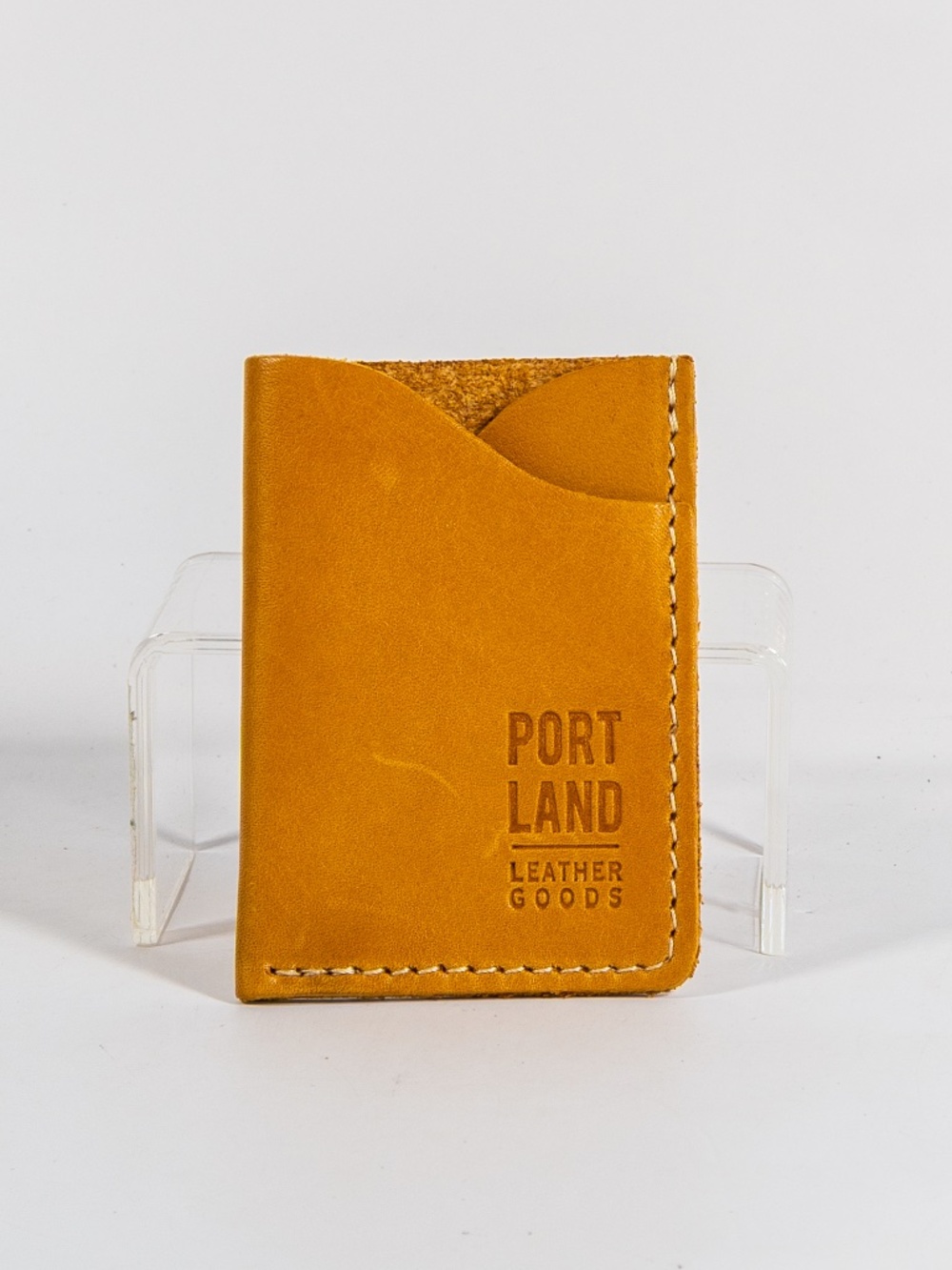 Portland Leather Minimalist Leather Card Wallet - Honey Brown